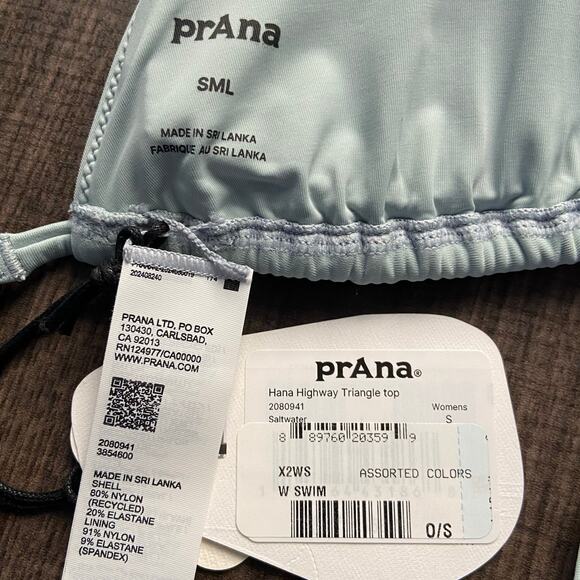 Prana Hana Highway Triangle Swim Top Women's Small Saltwater Bikini Crisscross - Picture 5 of 5